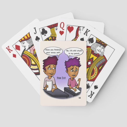 鉛筆で挟まれる トランプ (裏面)