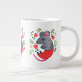 鉛筆で描いたねずみ ジャンボコーヒーマグカップ (右)
