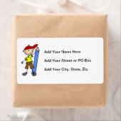 鉛筆で男の子を突き刺す ラベル (インサイチュ)