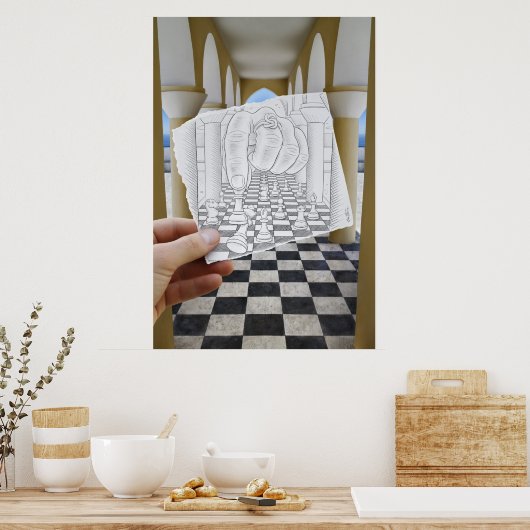 鉛筆とカメラ – Checkmate ポスター (キッチン)