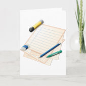 鉛筆と紙グリーティングカード カード (正面)