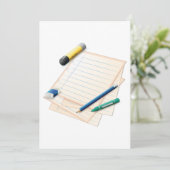 鉛筆と紙招待状 招待状 (スタンド正面)