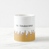 鉛筆と紙 パーソナライズされた コーヒーマグカップ (中央)