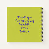鉛筆と絵筆ありがとう先生ギフト ノートブック (裏面)
