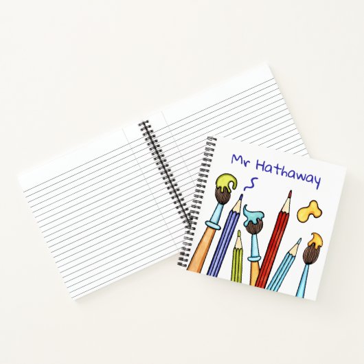 鉛筆と絵筆ありがとう先生ギフト ノートブック (内部)