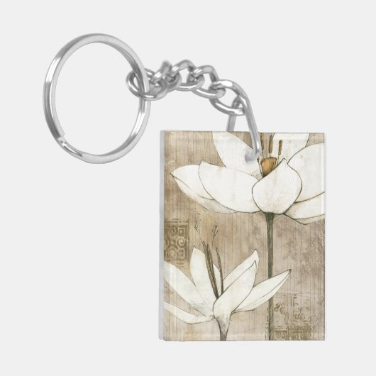 鉛筆によって描かれる花模様 キーホルダー (正面左)