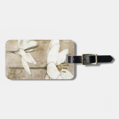 鉛筆によって描かれる花模様 ラゲッジタグ (正面横)