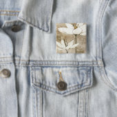 鉛筆によって描かれる花模様 缶バッジ (インサイチュ)