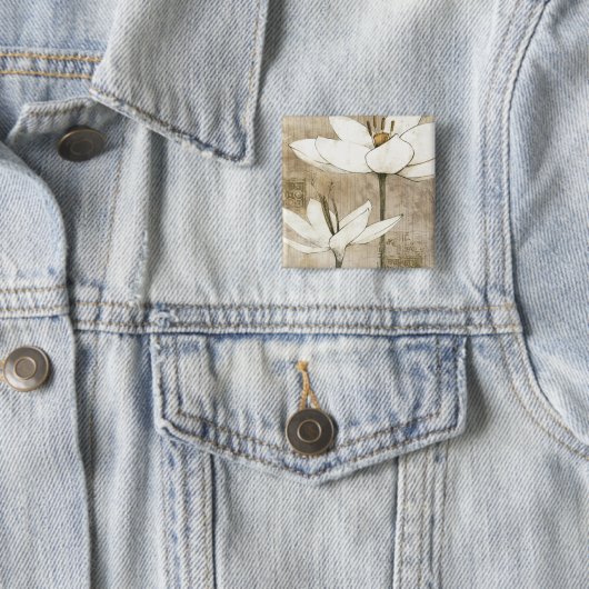 鉛筆によって描かれる花模様 缶バッジ (インサイチュ)