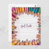 鉛筆に囲まれて頑張ろう ポストカード (正面/裏面)