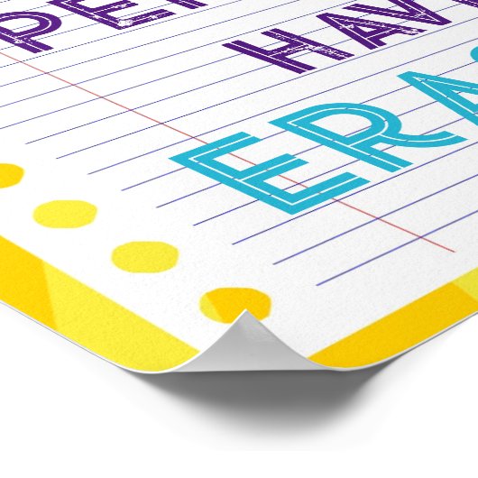 鉛筆に消しゴムが付いてる ポスター (角)