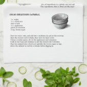 鉛筆のイラストレーションを含むレシピ; オートミール、卵 キッチンタオル (折り畳み)