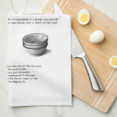 鉛筆のイラストレーションを含むレシピ; オートミール、卵 キッチンタオル (四つ折り)