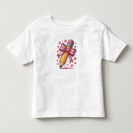 鉛筆のクケットボウ 先生への感謝 学校 トドラーTシャツ (正面)