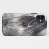 鉛筆のスケッチ-牧草を食べている馬 Case-Mate iPhoneケース (裏面(横))