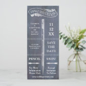 鉛筆のタイポグラフィ ヴィンテージ ウェディング セーブ ザ デート セーブザデート (スタンド正面)