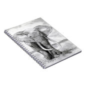 鉛筆のデザインのアフリカゾウのスケッチ ノートブック (右側)