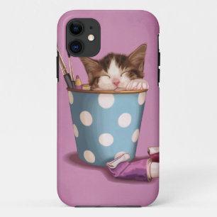 鉛筆のポットの子ネコ iPhone 11 ケース