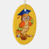 鉛筆の上のかわいいおたくのフクロウ セラミックオーナメント (右)