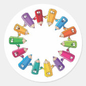 鉛筆の丸 ラウンドシール (正面)