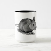 鉛筆の小さい灰色のマウス: 現実主義の芸術 マグカップ (中央)