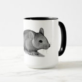 鉛筆の小さい灰色のマウス: 現実主義の芸術 マグカップ (正面右)