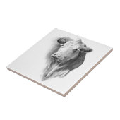 鉛筆の牛頭部: 現実主義の芸術: 農場、国 タイル (側面)