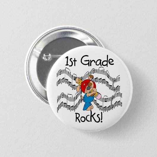 鉛筆の第1等級の石を持つ子犬 缶バッジ (正面&裏面)