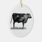 鉛筆の肉用牛か雌牛: 現実主義: 引くこと セラミックオーナメント (右)