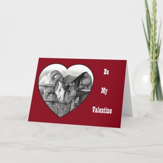 鉛筆の馬：愛:バレンタイン：馬の感覚 シーズンカード (正面)