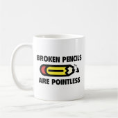 鉛筆を切るのは無意味だ コーヒーマグカップ (左)