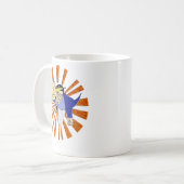 鉛筆を持つスーパーヒーロー コーヒーマグカップ (正面左)