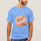 鉛筆を持つ作家的ハンドデザインTシャツ Tシャツ (正面)