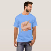 鉛筆を持つ作家的ハンドデザインTシャツ Tシャツ (正面フル)