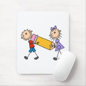 鉛筆を持つ棒の子供 マウスパッド (マウス)