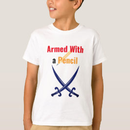 鉛筆を武器に | クールなバックトゥスクールTシャツ Tシャツ
