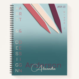 鉛筆を甘い色に塗る ノートブック