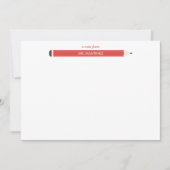 鉛筆イラストの学校の先生向け文房具 ノートカード (正面)