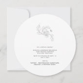 鉛筆エレガントフローラB/Wブライダルシャワー丸 招待状 (裏面)