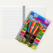 鉛筆カラフルデイジーバブルバターフェイカレッジ ノートブック (内側)