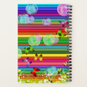 鉛筆カラフルデイジーバブルバターフェイカレッジ ノートブック (裏面)