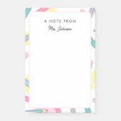 鉛筆カラフル柄かわいい先生からのメモ ポストイット (正面)