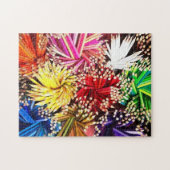 鉛筆カラフル紫ブルーイエローグリーンレッドピンク ジグソーパズル (横)