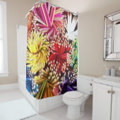 鉛筆カラフル紫青黄色緑赤ピンク シャワーカーテン (インサイチュ)