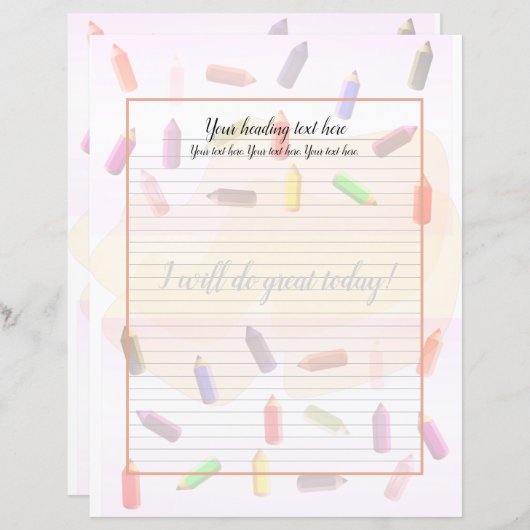 鉛筆カラフル裏紙 (正面/裏面)