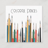 鉛筆カラフル スクエア名刺 (正面)