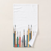 鉛筆カラフル バスタオルセット (ハンドタオル)