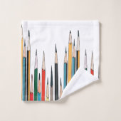 鉛筆カラフル バスタオルセット (ウォッシュタオル)