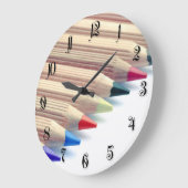 鉛筆カラフル ラージ壁時計 (傾斜)