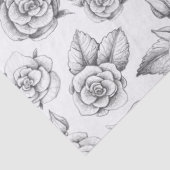 鉛筆スケッチのバラオンホワイトデコパージュ 薄葉紙 (詳細)